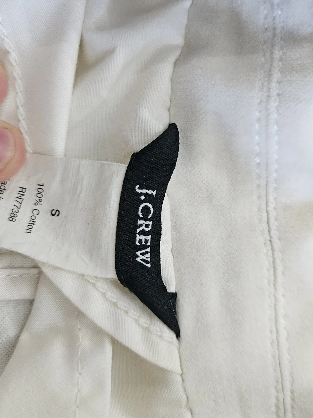 Womens J. Crew White Velour Blazer Jacket Size S 100% Cotton
